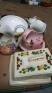 Large Titian ware Cheese dish by Adams with other decorative pottery, jugs etc