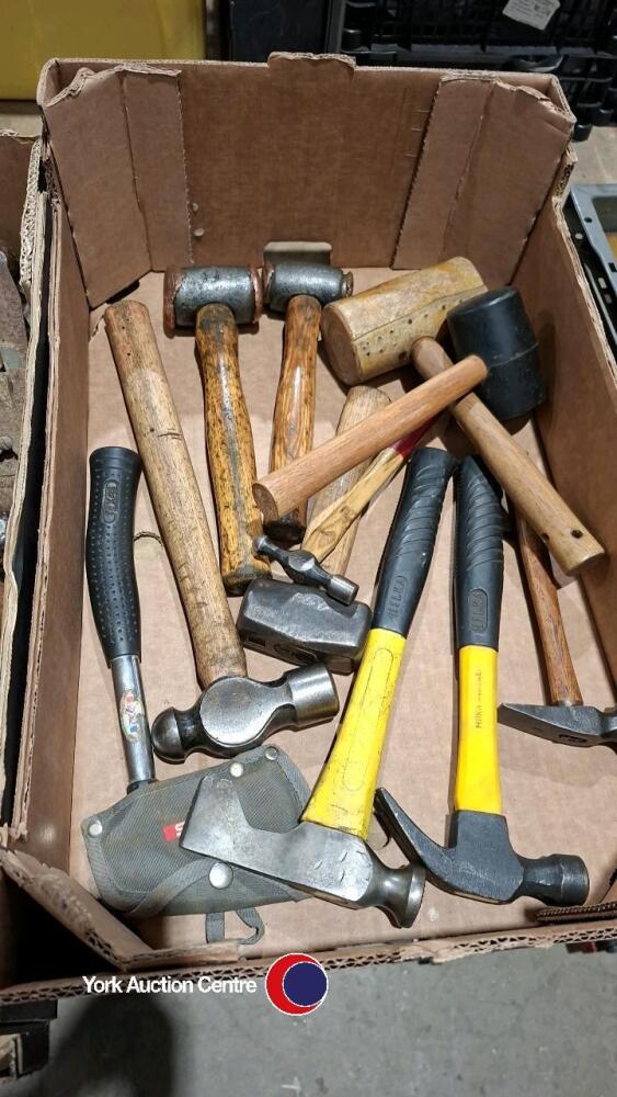 Box of hammers plus hatchet | December timed online auction - Workshop ...
