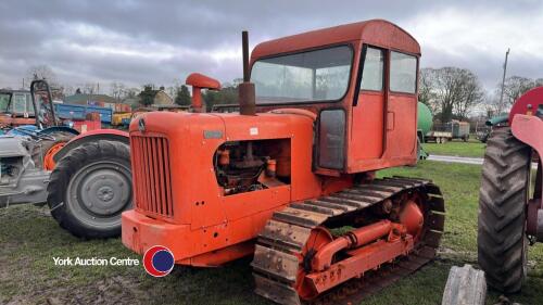 Track Marshall 50 crawler tractor fitted with Sun Trac cab, in working ...