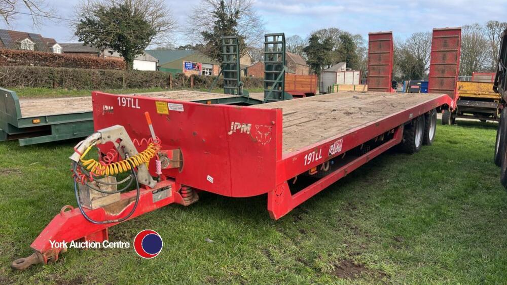 JPM 19TLL low loader, 9m, 455/40R22.5 stud wheels, air brakes, sprung ...
