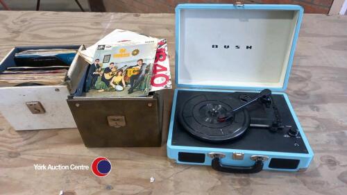 Vintage Bush record player plus single records | May timed online ...