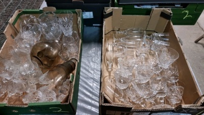 2 Boxes of glassware