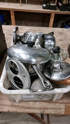 Box of kitchen pans