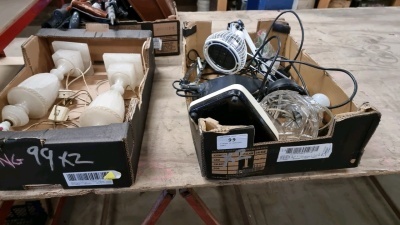 2 Boxes of assorted lamps