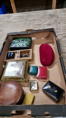 Box of costume jewellery inc Mikimoto necklace