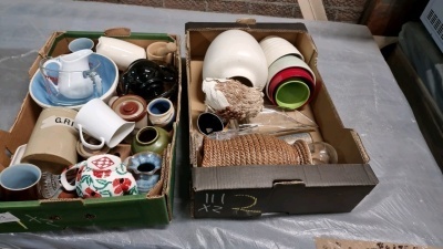 2 Boxes of kitchenware inc bowls& jugs/dishes