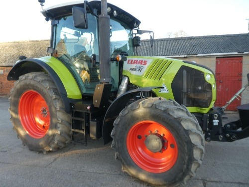 Claas Arion 530 4wd tractor c/w MX front linkage, cab suspension, 40km/hr, 600/65R38 & 480/65R28 tyres, 1549 hours, YH63 EOK