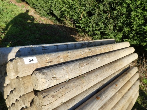 6 x 5"x7' round tanalised fence posts