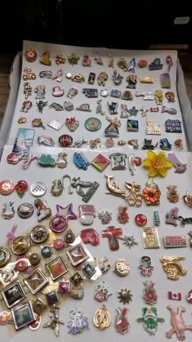 Tray of brooches