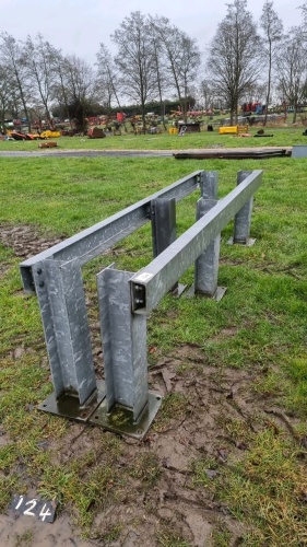 2 galvanised crash barriers and stands