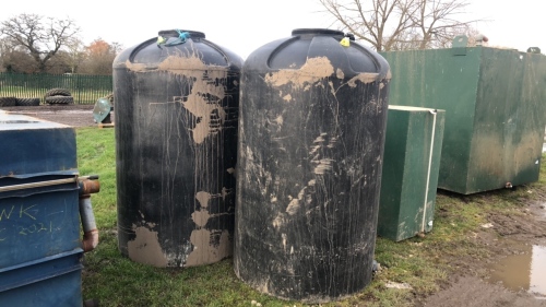 Black 1000ltr tanks, ex orange juice tank