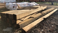 Pack of new oak beams, planed boards, spars, joists, T&G, shiplap, mixed sizes joinery etc, various 6”x8”