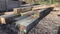 Pack of new oak beams, planed boards, spars, joists, T&G, shiplap, mixed sizes joinery etc, various 6”x8”
