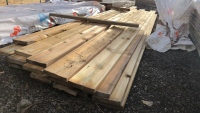 Pack of new oak beams, planed boards, spars, joists, T&G, shiplap, mixed sizes joinery etc, various