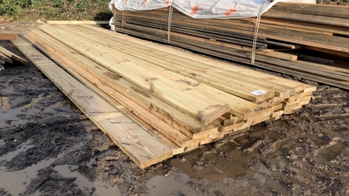 Pack of new oak beams, planed boards, spars, joists, T&G, shiplap, mixed sizes joinery etc, 13ft x 5.6”x1”