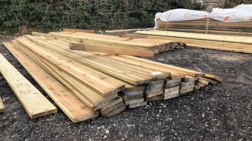 Pack of new oak beams, planed boards, spars, joists, T&G, shiplap, mixed sizes joinery etc 18ft x 5.5”x1”