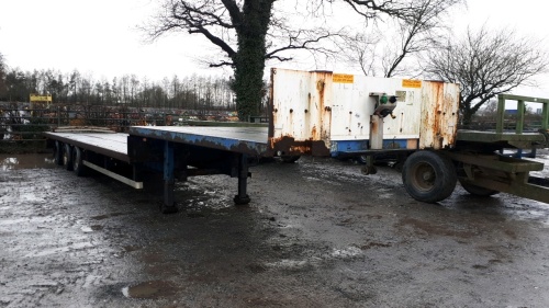 SDC step frame artic tri-axle 45ft trailer, low loader conversion c/w ramps, just out of MOT December 2021. Brakes re-lined for last MOT
