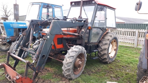 Zetor 7245 4wd tractor c/w power loader, B907 VWU