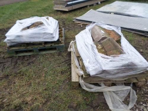 Pallet of old stone and clay ridges