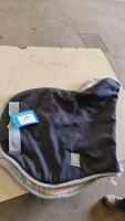 Large Nampara numnah, navy/sky blue trim