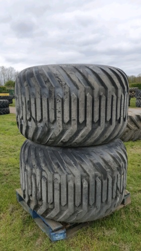 2 x Trelleborg 800/40/26.5 8-stud wheels, as new
