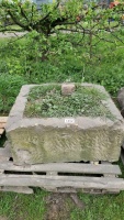Reclaimed gritstone trough, 3ft square, 2ft high