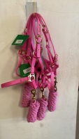 4 small headcollars and ropes