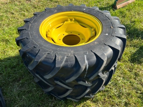 Full set of wheels and tyres to fit John Deere 2x Michelin 13.6R24 and 2x Michelin 380/80R38