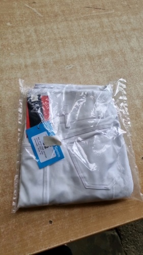 New white high waisted silicone full seat breeches, size 30