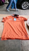Horka orange long polo shirt, size 16