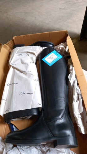 Size 3.5 new long leather riding boots