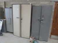2 metal and 1 plastic cupboards