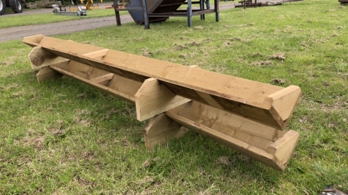 2 x new wooden sheep troughs