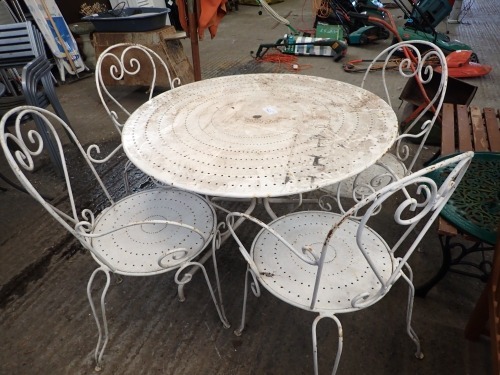 Metal garden table and 4 chairs