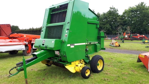 John Deere 550 round baler, 1993, converted to net wrap c/w control box