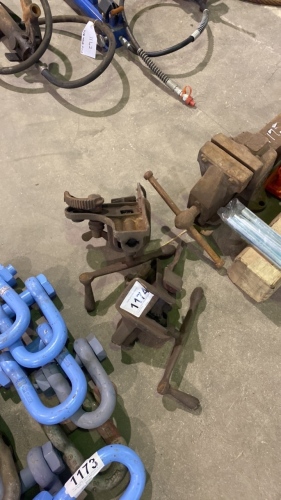 2 x vintage heavy duty industrial floor board clamps