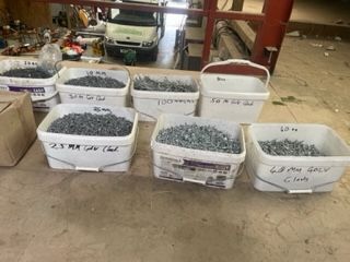 Quantity of tubs of nails and screws