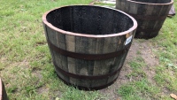 Half oak barrel planter