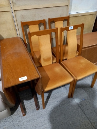 Gate leg table and 4 chairs