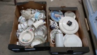 2 boxes of china including Indian Tree, Meakin and Royal Osbourne