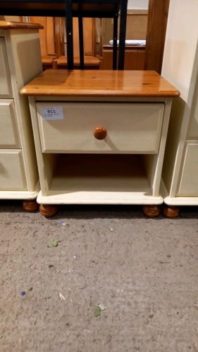 Pine bedside cabinet with drawer