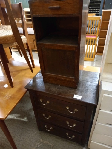 3 drawer oak side unit and small oak unit