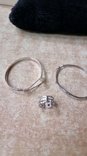 2 Silver bracelets 925, and 1 silver 925 ring