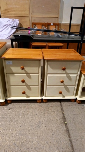 2 x 3 drawer pine bedside cabinets