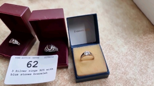 3 Silver rings 925