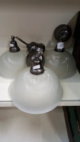 3 x industrial style light fittings