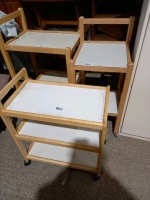 3 x wooden hostess trolley