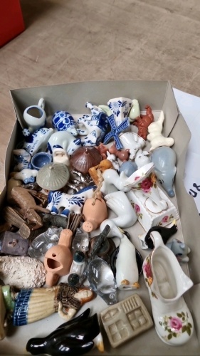 Collection of miniature items including Wade, Royal Albert, Treen etc