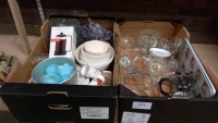 2 boxes of glassware and bowls