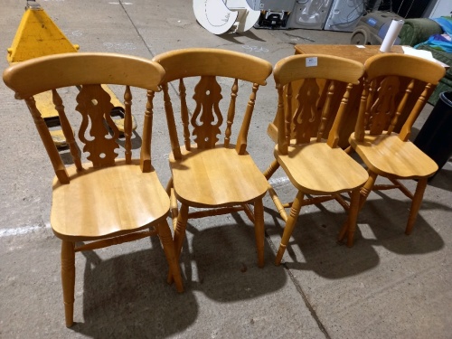4 x pine kitchen chairs